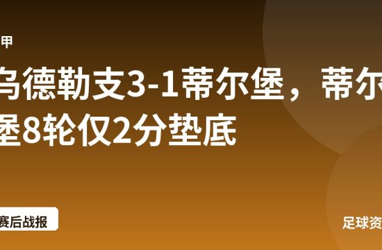 乌德勒支3-1蒂尔堡,蒂尔堡8轮仅2分垫底