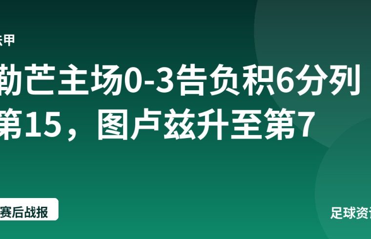 勒芒主场0-3告负积6分列第15，图卢兹升至第7